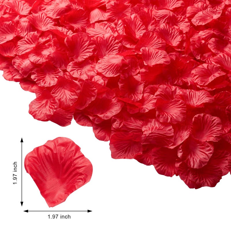 BESKIT Artificial Silk Rose Petals for Romantic Night, Wedding, Party, Anniversary Flower Decorations (Red, 3000 PCS) - Image 2